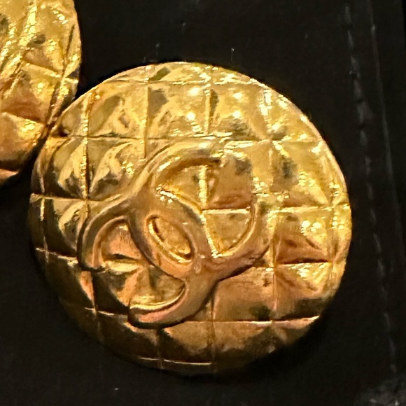 CHANEL COCO MARK CLIP ON BUTTON EARRINGS and LV Hair Clip - Picture 3 of 5